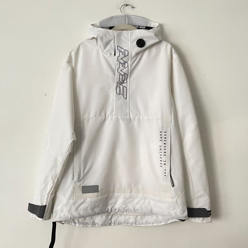 AAPE BY A BATHING APE Size L Hooded Pullover Logo Printed Windbreaker Parka